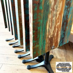 x7 petites tables carrées style bois de récup', plateaux basculants