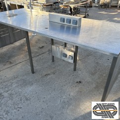 Paillasse 3,4 m2 : table haute centrale 2m90 x 1m20 inox qualité pro 