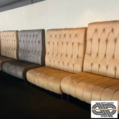 Banquette(s) 1m40 « Majliss Major » capitonnée(s) & dossier(s) haut(s) >>  Mobilier lounge resto, bar, brasserie