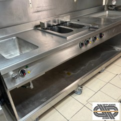 Monobloc cuisson électrique Küppersbush: bain-marie + friteuse + gril/sauteuse
