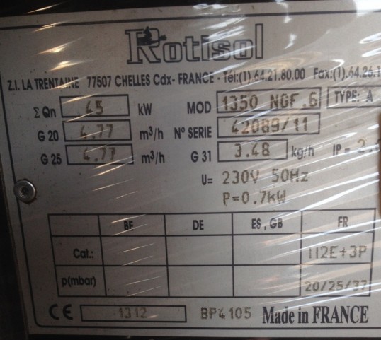 Rotissoire rotisol grandes flammes