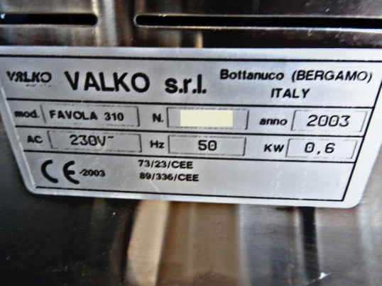 plaque signaletique VALKO – FAVOLA 310