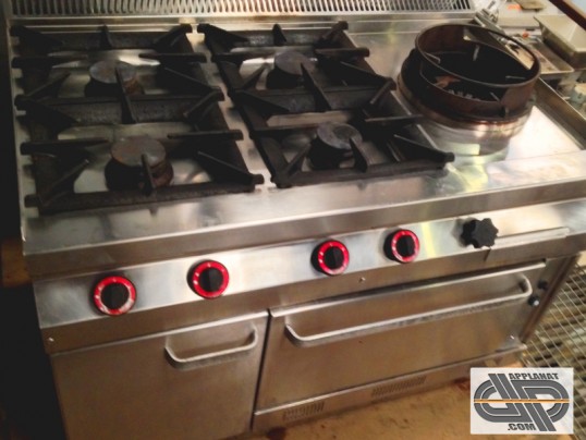 Fourneau 1m20 - 4 feux + wok & four gaz - NAYATI - NGES 12-75 B