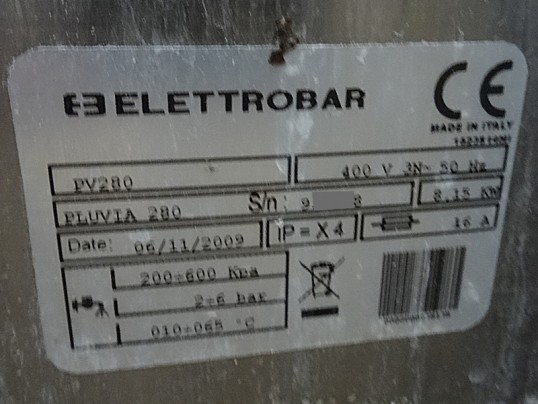 Plaque signalétique ELETTROBAR PLUVIA 280