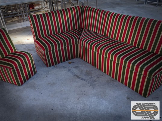 Banquette rayées en velour