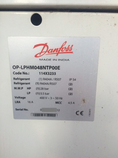 plaque signaletique Danfoss