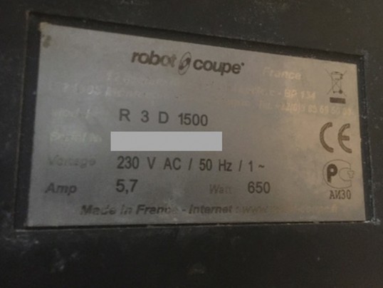 plaque signaletique robot-coupe R3