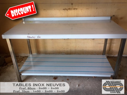 Tables inox neuves 150x70 