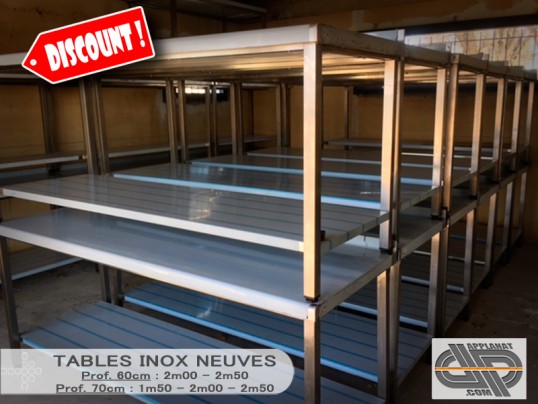 Tables inox neuves 200x70 LUFRI