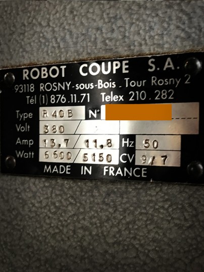 plaque signaletique robot-coupe 