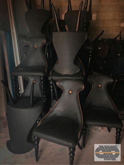 Lot 30 fauteuils restaurant design style pelage noir