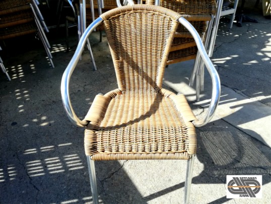 lot de chaises terrasse chr alu et rotin d'occasion