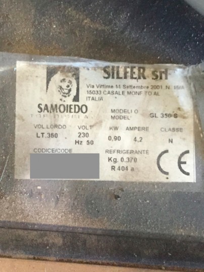 Plaque signalétique SILFER - GL 350 S