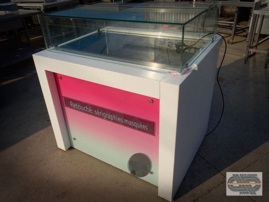 Petite vitrine réfrigérée design style « tunnel bijoux » 1m10