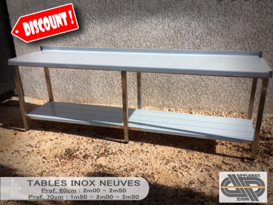 tables inox neuves 250x70 LUFRI