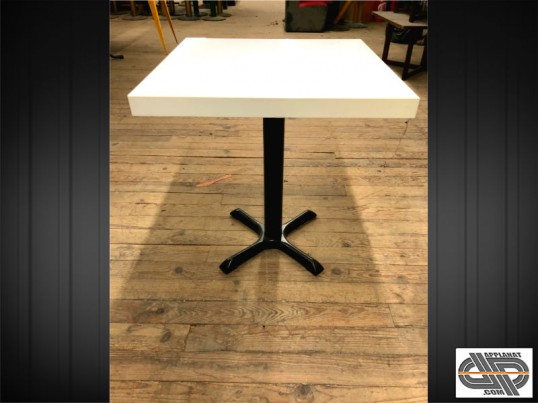 table brasserie occasion blanche 70x70 pro