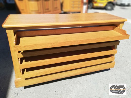 meuble bois massif commode à tiroirs ouvert