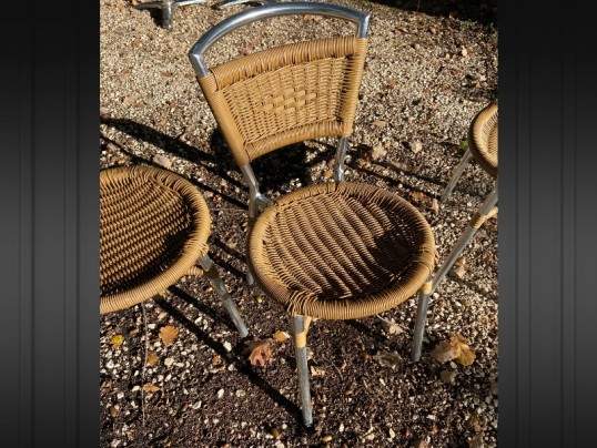 chaise extérieur alu & résine tressée couleur rotin