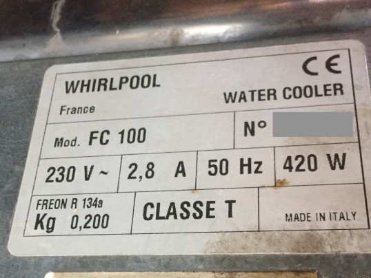 Plaque signalétique WHIRLPOOL - FC100