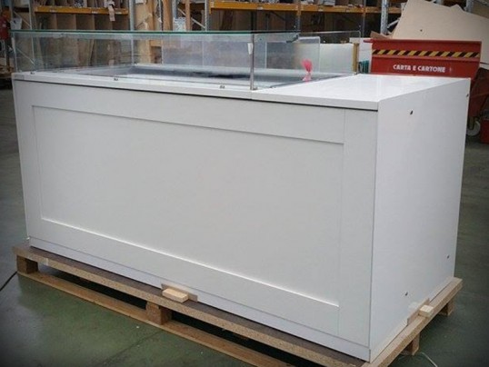 Vitrine réfrigérée tunnel coulissant pour agecement de boutique de pâtisserie actuelle