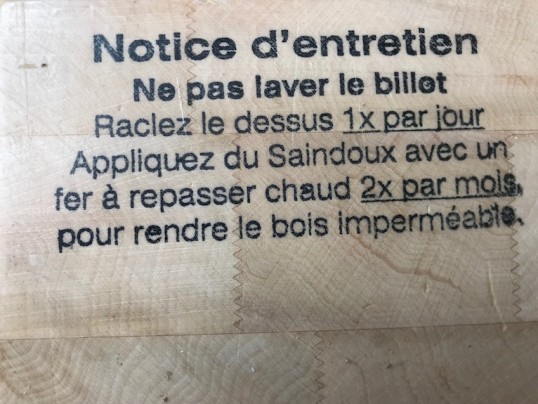 conseil pour entretenir un billot de boucherie en bois ou nettoyer un plot de boucher en 