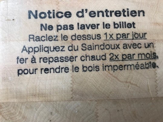 conseil pour entretenir un billot de boucherie en bois ou nettoyer un plot de boucher en 