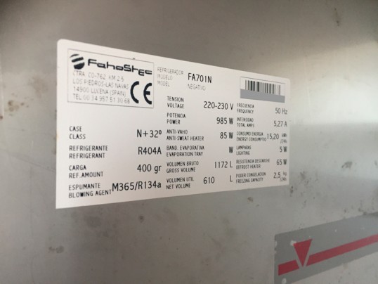 plaque signéalétique FA701N FAHOSTEC INFRICO