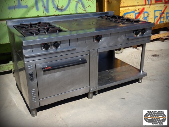 Fourneau cuisine professionnelle 1m60 avec plaque Coup de Feu 