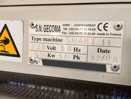 Plaque signalétique GECOMA - SMART 11