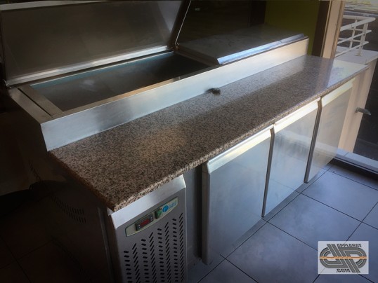 meuble inox de préparation granit porte ingredients 2m00 saladette
