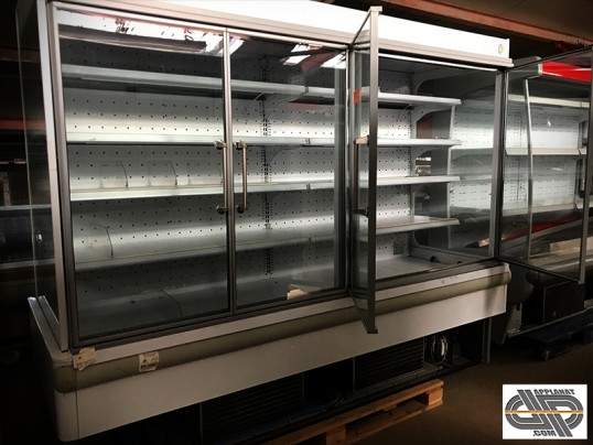 Gondole murale supermarché réfrigérée fermée par portes vitrees 2m50 LMC-EUROCOLD