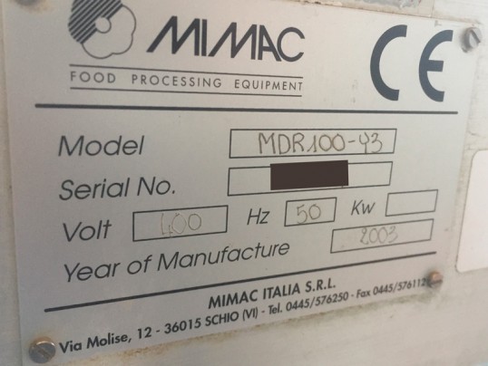 plaque signaletique MIMAC MDR 100