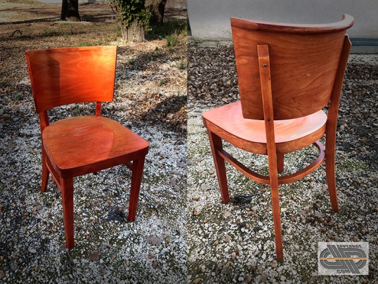 Chaises bois style industriel vintage style bois indus' années 70
