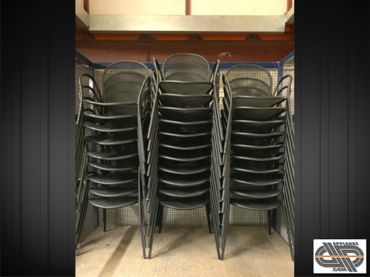 02 lot 30 chaises noires metal occasion professionnel