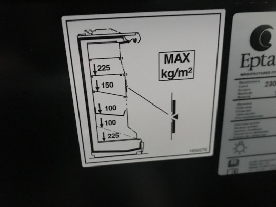 Capcité de charge de la vitrine murale réfrigée  d'occasion bonnet neve gamme leon 25