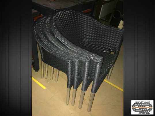  lot de fauteuils noirs materiel chr pro occasion resine et aluminium
