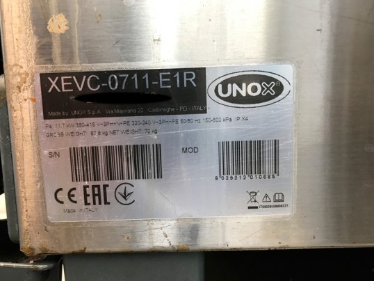 plaque signaletique UNOX