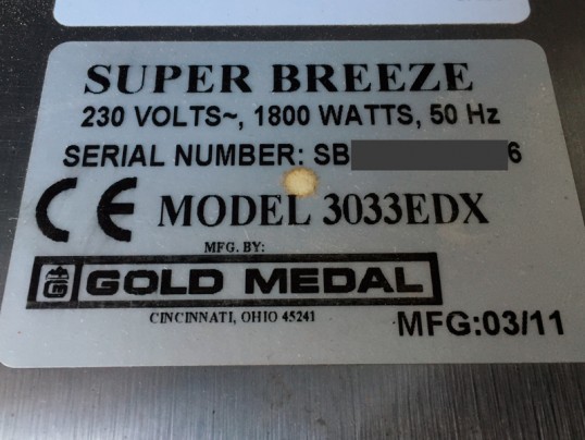Plaque signalétique GOLD MEDAL - SUPER BREEZE - 3033EDX