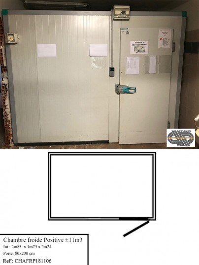 Chambre froide positive ± 11 m3 • DAGARD • vendue d'occsion avec détails de mesure