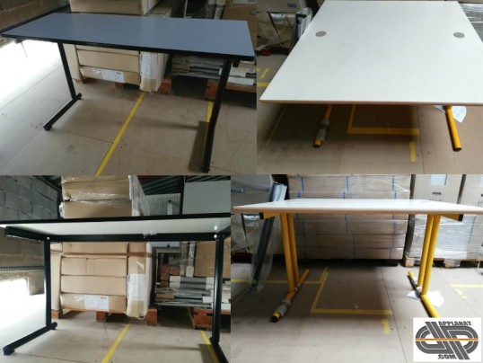 lot tables droite et vis a vis neuf mobilier ecole bureaux