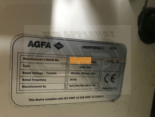 ANAPURNA L 5909/800 occasion AGFA plaque signaletique