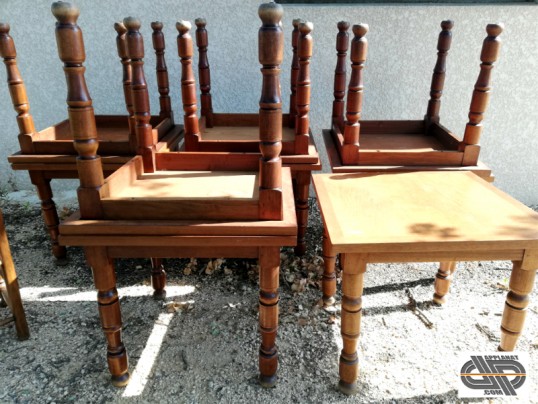 Lot 10 tables carrees bois massif chr occasion pro
