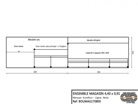 Plan de vitrine de boulangerie bonne affaire équipement professionnel d'occasion