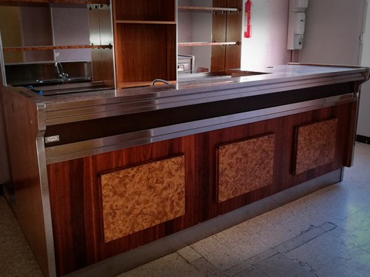 Comptoir de bar 3m00 réfrigéré piste inox
