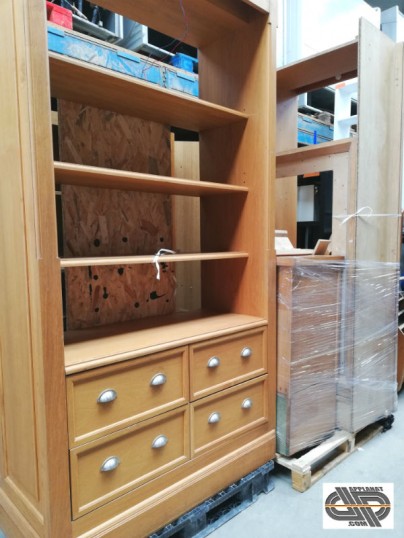 étagère avec tiroirs penderie bois massfi commerce professionnel
