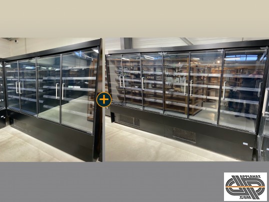 Vitrine murale libre service supermarché 10 portes 6m40 occasion