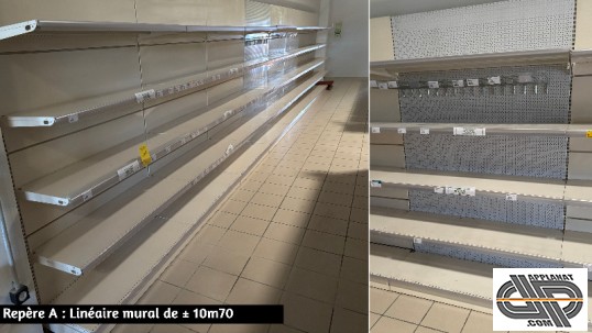 Linéaire mural de rayonnage de supermarché d'occasion