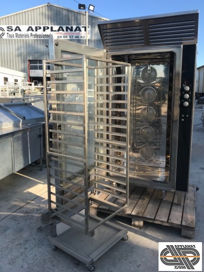 Four ventilé 16 niveaux 60 x 40 à chariot + hotte 
