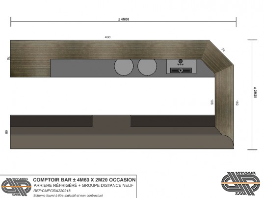 plan d'un compoir de bar d'occasion vendu chez Applanat