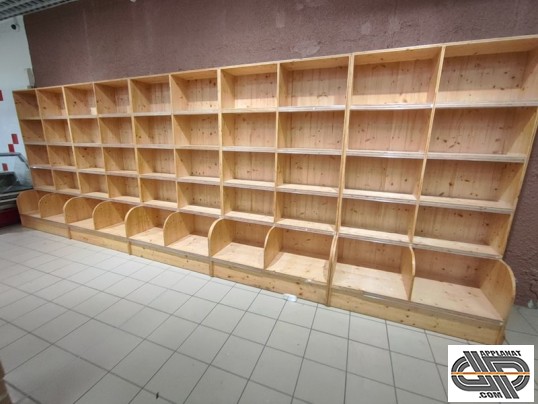rayonnage bois magasin bio occasion